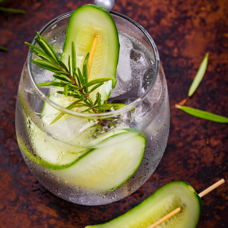 Gin cocktail with cucumber